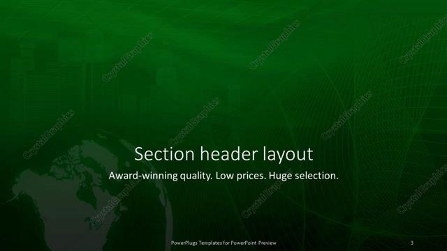Section Header presentation slide layout