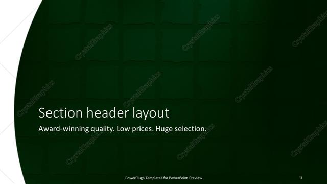 Section Header presentation slide layout