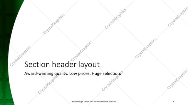 Section Header presentation slide layout