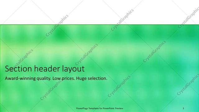 Section Header presentation slide layout