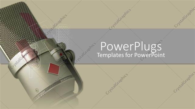  Presentation with entertainment - Grey colored microphone on a solid grey colored background