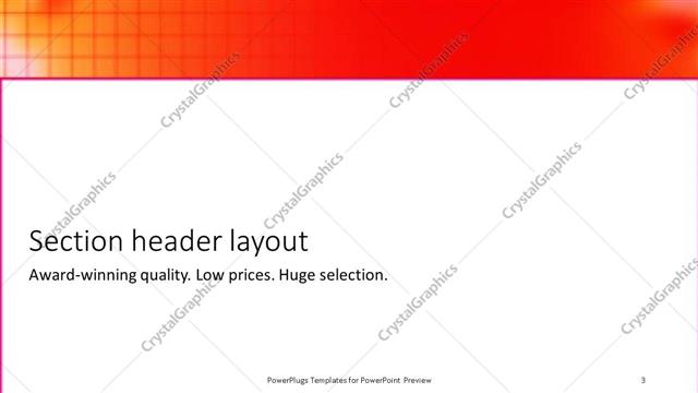 Section Header presentation slide layout