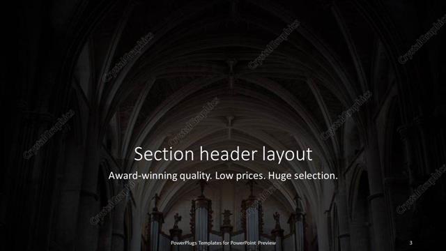 Section Header presentation slide layout