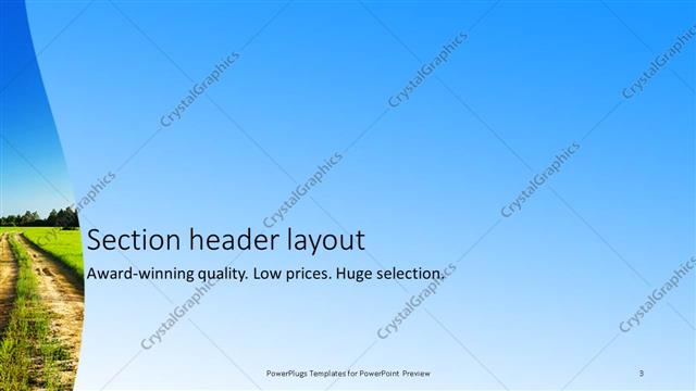 Section Header presentation slide layout