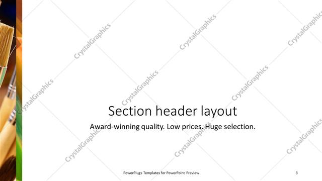 Section Header presentation slide layout