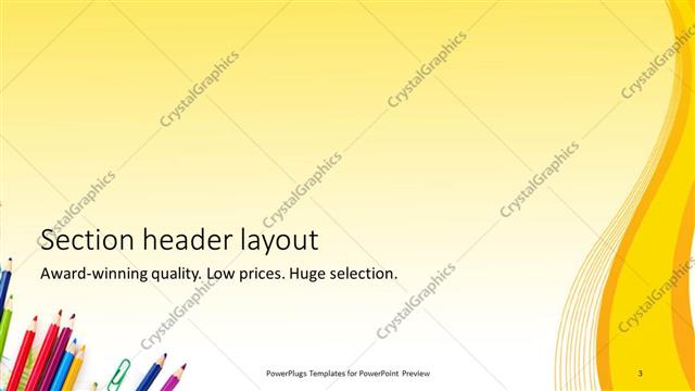 Section Header presentation slide layout