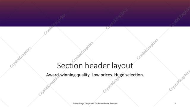 Section Header presentation slide layout