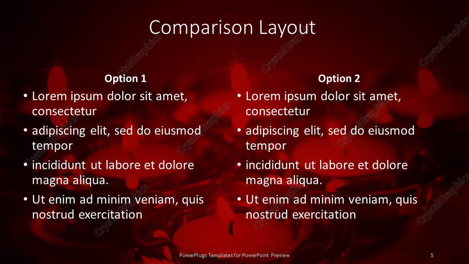 PowerPoint Template Group Of Burning Tea Light Candles And Red Holders 