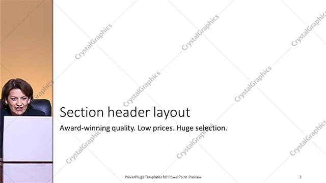 Section Header presentation slide layout