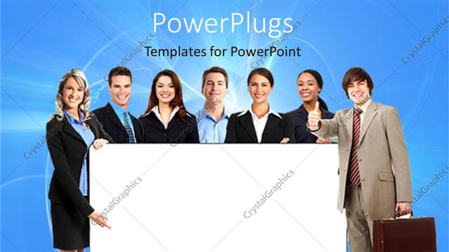  Presentation with team group - A group of business related people working together