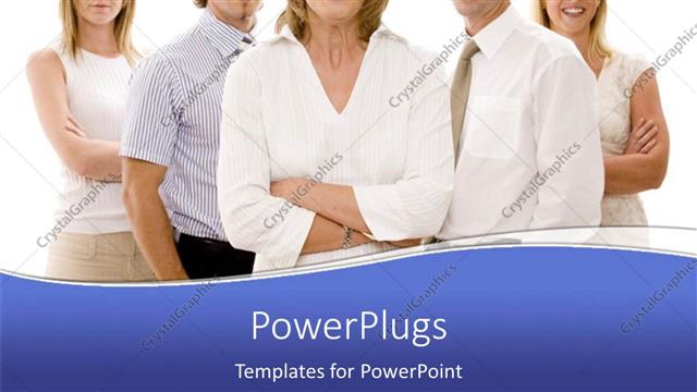  Presentation with team group - A group of businessmen together lead by a woman