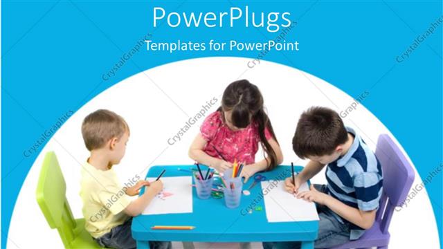  Presentation with children - A group of children drawing together