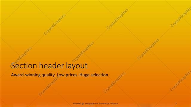 Section Header presentation slide layout