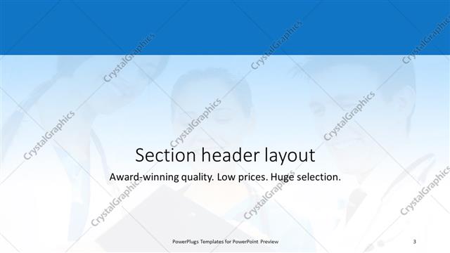 Section Header presentation slide layout