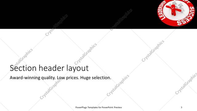 Section Header presentation slide layout