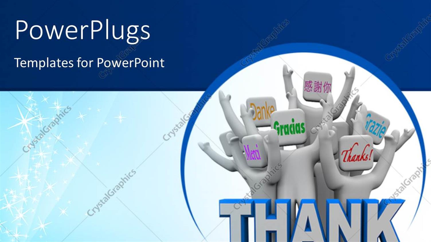 Featuring a Group of Figures with the Word Thank you