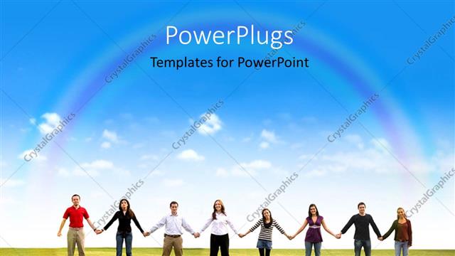  Presentation with family holding hands - Group of friends holding hands in a park with nature