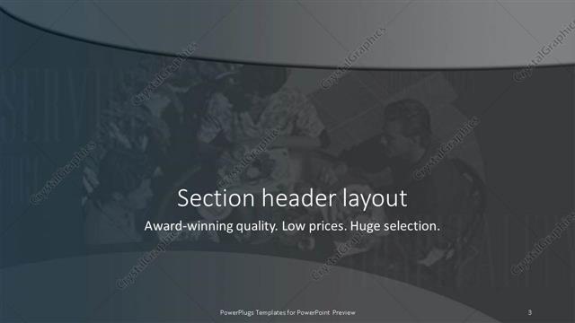 Section Header presentation slide layout