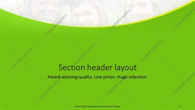 Section Header presentation slide layout