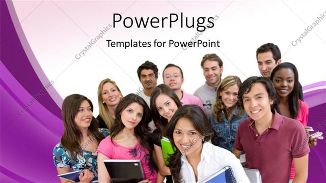  Presentation with students - Group of happy students with books