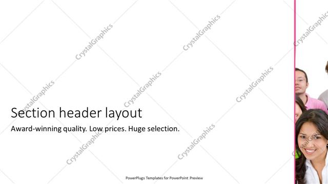 Section Header presentation slide layout