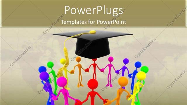  Presentation with graduation - Group holding hands together for success graduation every color