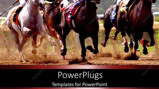  Presentation with horse - A group of horse riders racing with each other