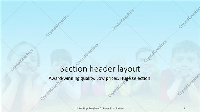 Section Header presentation slide layout