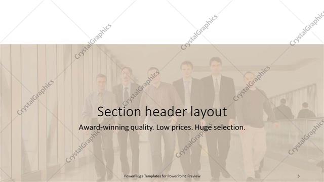 Section Header presentation slide layout