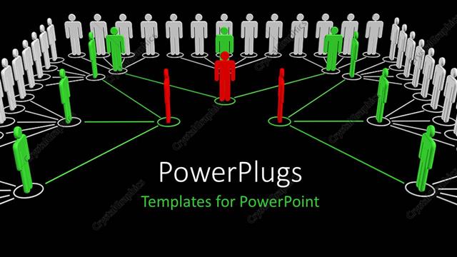  Presentation with teamwork - A group of people connected together