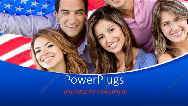  Presentation with youth group - Group of people depicting youth of nation with the USA flag