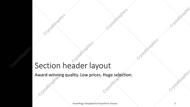 Section Header presentation slide layout