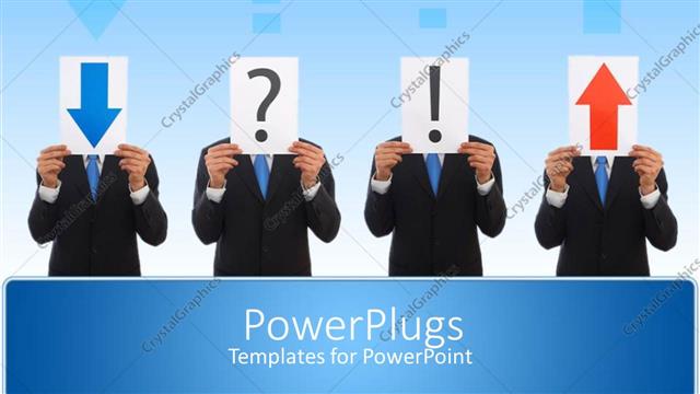  Presentation with business people - A group of people holding various signs