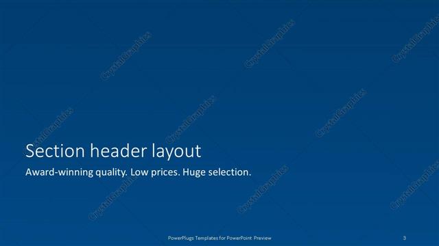 Section Header presentation slide layout