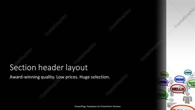Section Header presentation slide layout