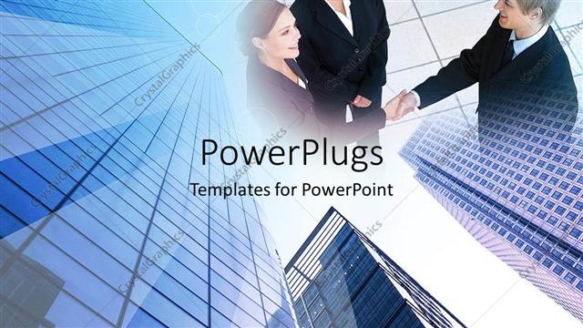  Presentation with group - A group of professionals with building in the background