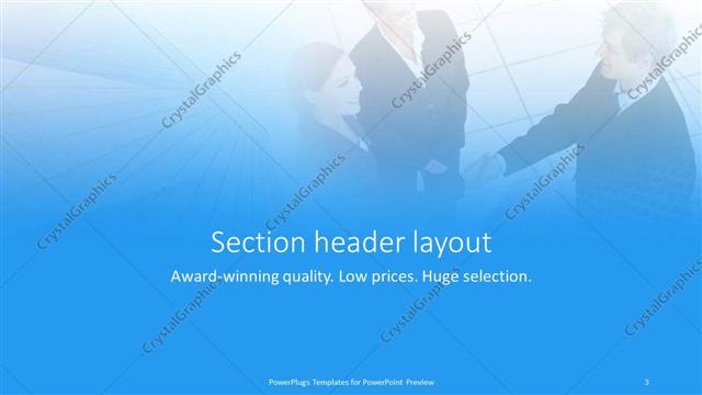 Section Header presentation slide layout