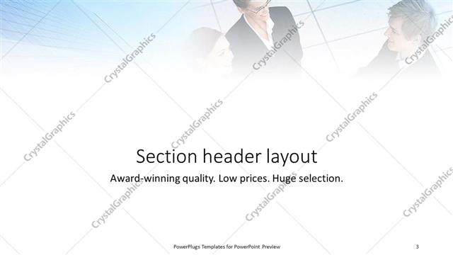 Section Header presentation slide layout