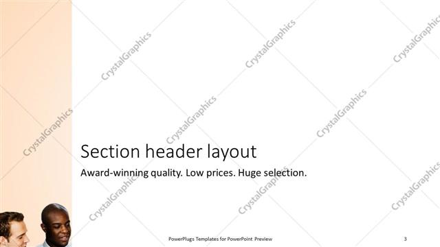 Section Header presentation slide layout