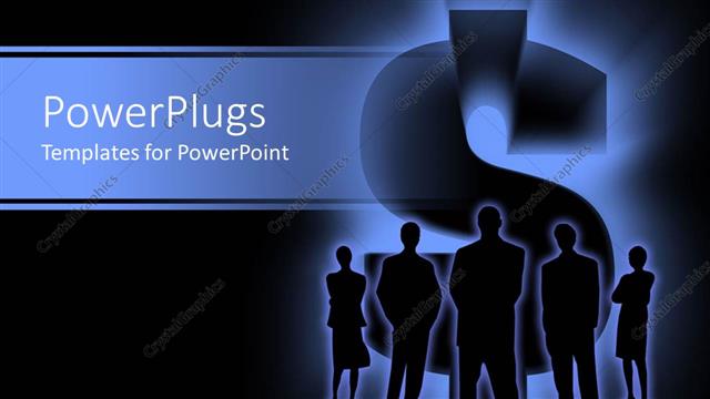  Presentation with team group - A group of professionals with dollar sign in the background