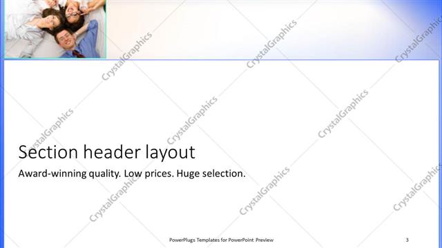 Section Header presentation slide layout