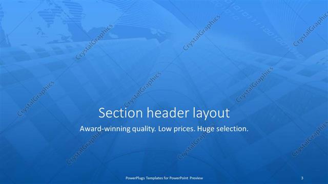 Section Header presentation slide layout