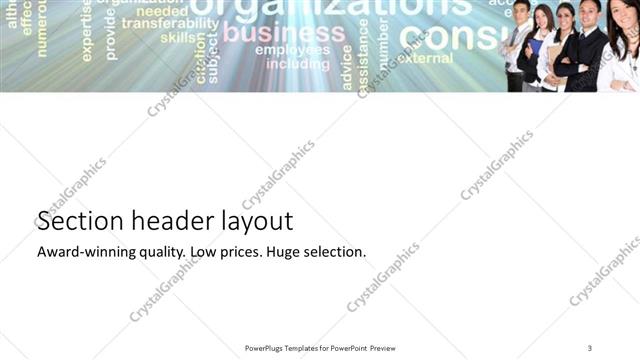 Section Header presentation slide layout
