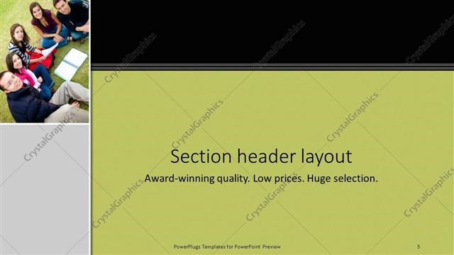 Section Header presentation slide layout