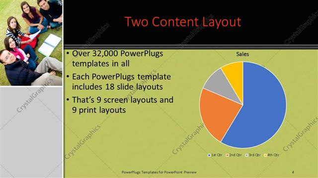 Two Content presentation slide layout