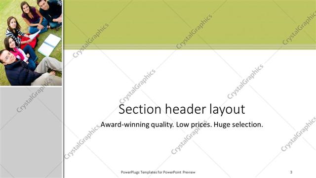 Section Header presentation slide layout