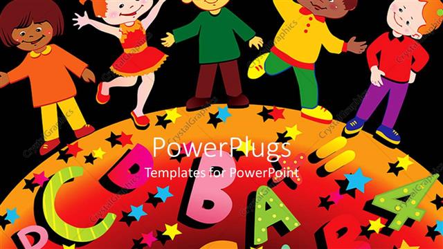  Presentation with friendship - A group of smiling school going children on black background