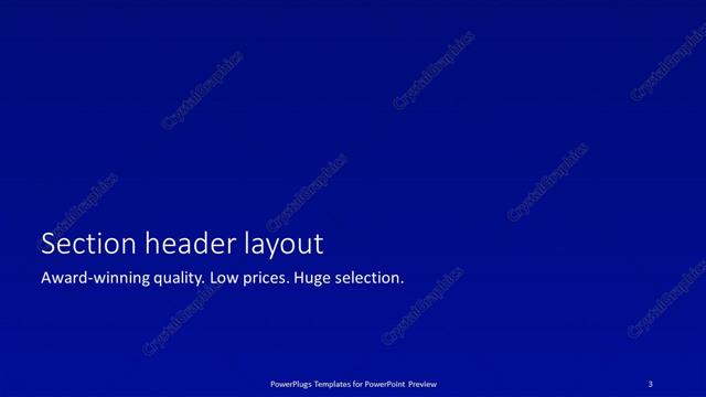 Section Header presentation slide layout