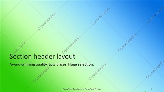 Section Header presentation slide layout