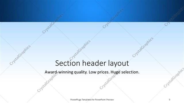 Section Header presentation slide layout